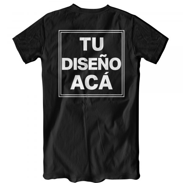 remera personalizada negra ilustrativa estampa espalda adultos - FL Fábrica de Ropa