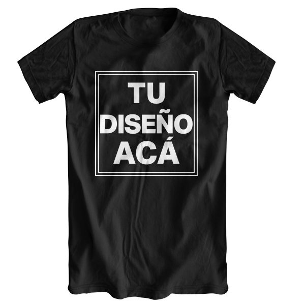 remera personalizada negra ilustrativa estampa frente adultos - FL Fábrica de Ropa