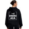Buzos Oversize Personalizados color negro espalda mujer