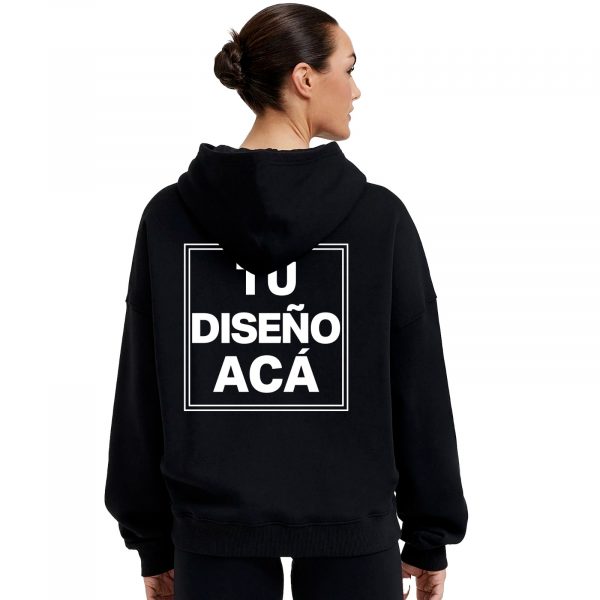 Buzos Oversize Personalizados color negro espalda mujer