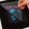 Impresión DTF estampada sobre tela negra