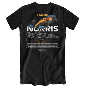 Remera Lando Norris negro espalda por FL Fábrica de Ropa