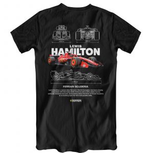 Remera Lewis Hamilton color negro espalda