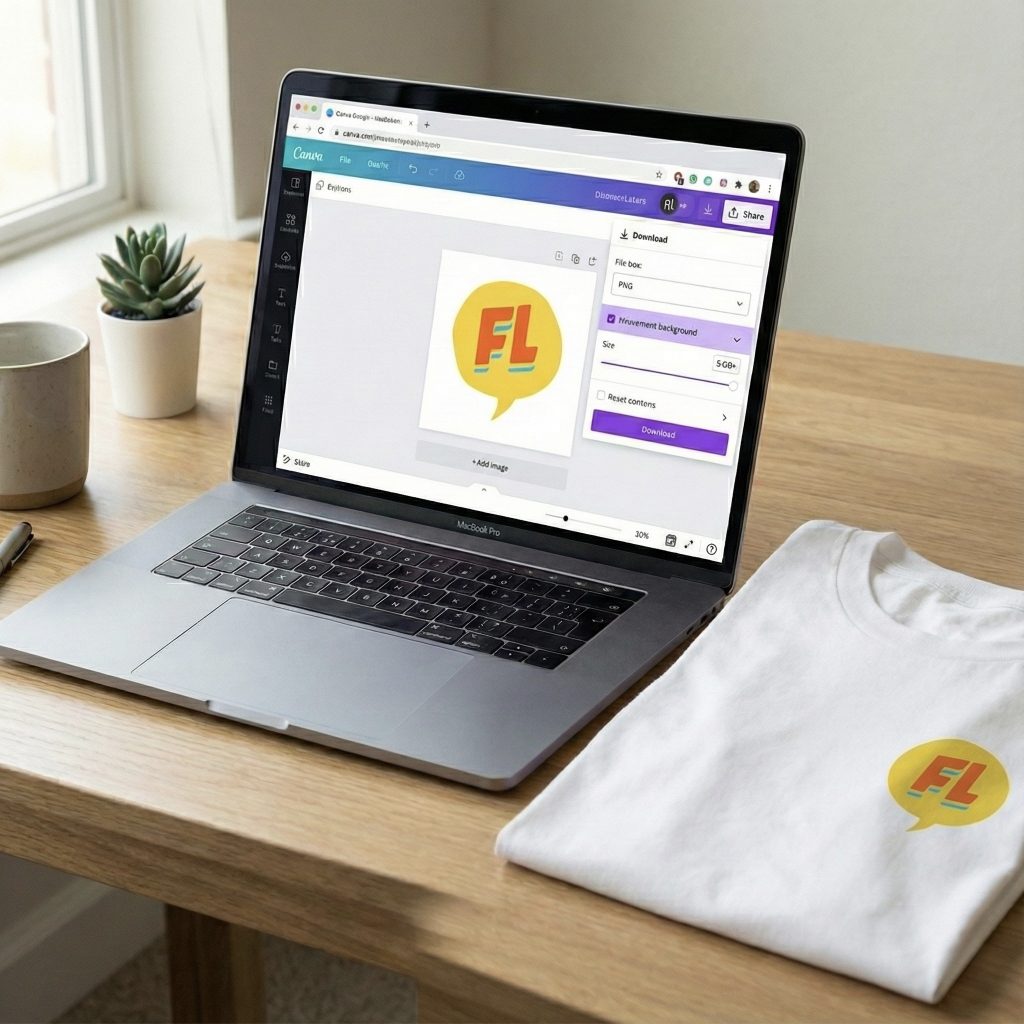 Configuración de exportación en Canva para impresión DTF textil en alta resolución y resultado estampado en remera.