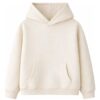 buzo oversize personalizado con dtf, color blanco off white (también conocido como beige, crema o blanco hueso), frisa invisible, algodón 100%, hecho en fl fábrica de ropa.